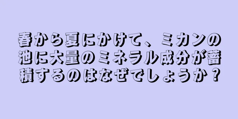 春から夏にかけて、ミカンの池に大量のミネラル成分が蓄積するのはなぜでしょうか？