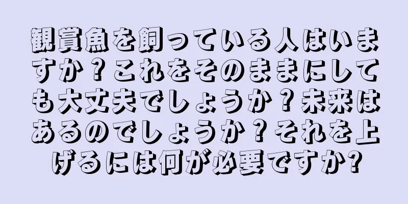 観賞魚を飼っている人はいますか？これをそのままにしても大丈夫でしょうか？未来はあるのでしょうか？それを上げるには何が必要ですか?