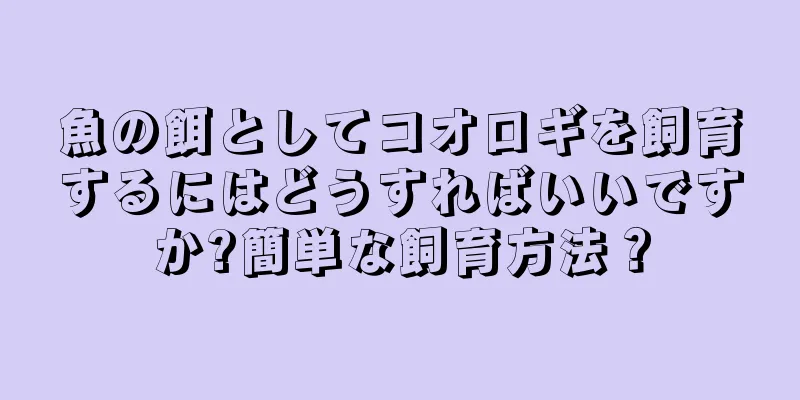 魚の餌としてコオロギを飼育するにはどうすればいいですか?簡単な飼育方法？