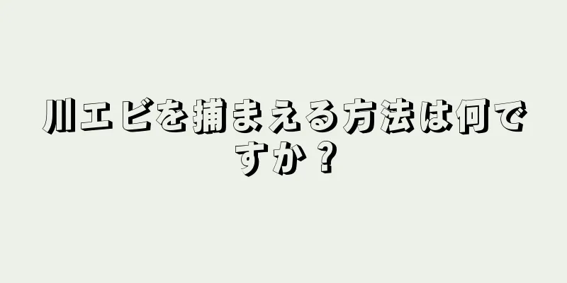 川エビを捕まえる方法は何ですか？