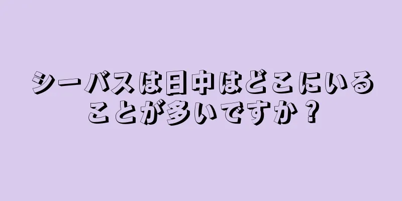 シーバスは日中はどこにいることが多いですか？