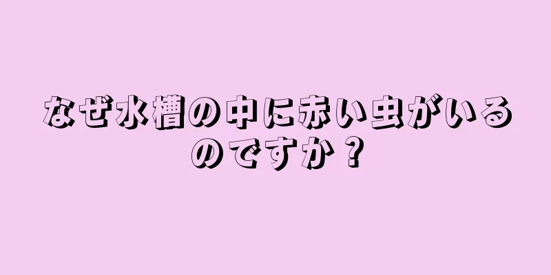 なぜ水槽の中に赤い虫がいるのですか？