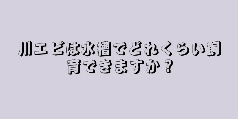 川エビは水槽でどれくらい飼育できますか？