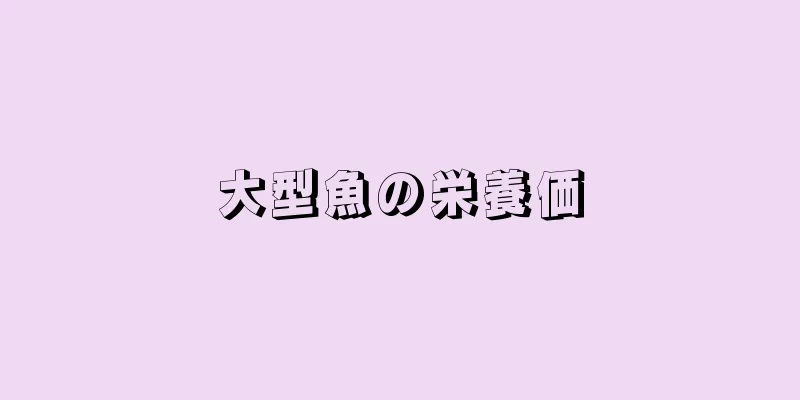 大型魚の栄養価