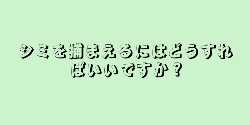 シミを捕まえるにはどうすればいいですか？