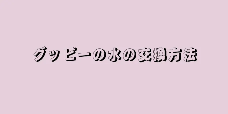 グッピーの水の交換方法