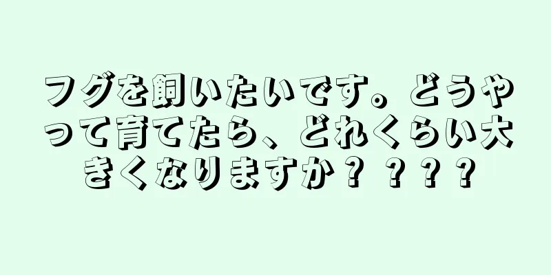 フグを飼いたいです。どうやって育てたら、どれくらい大きくなりますか？ ? ? ?