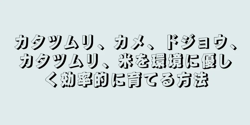 カタツムリ、カメ、ドジョウ、カタツムリ、米を環境に優しく効率的に育てる方法