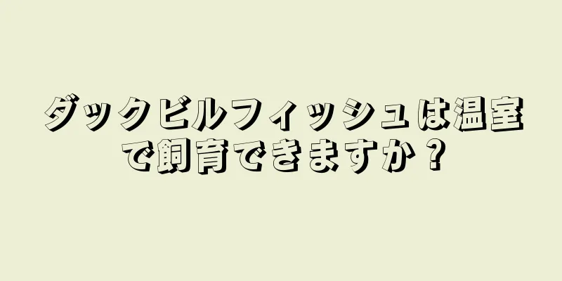 ダックビルフィッシュは温室で飼育できますか？