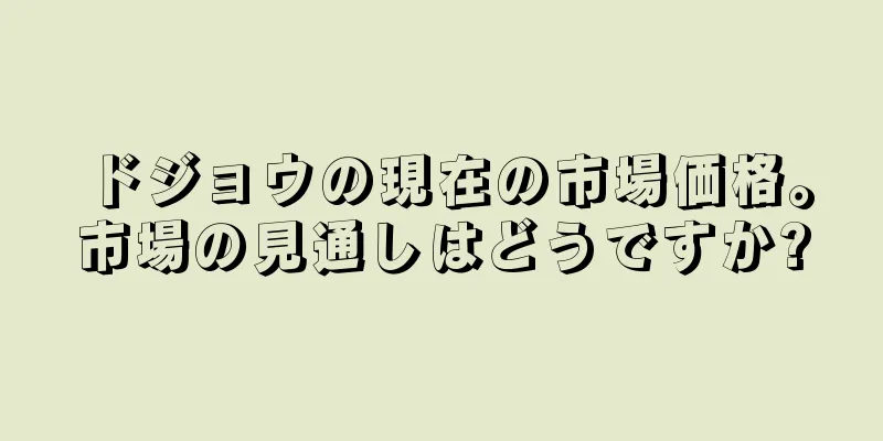 ドジョウの現在の市場価格。市場の見通しはどうですか?