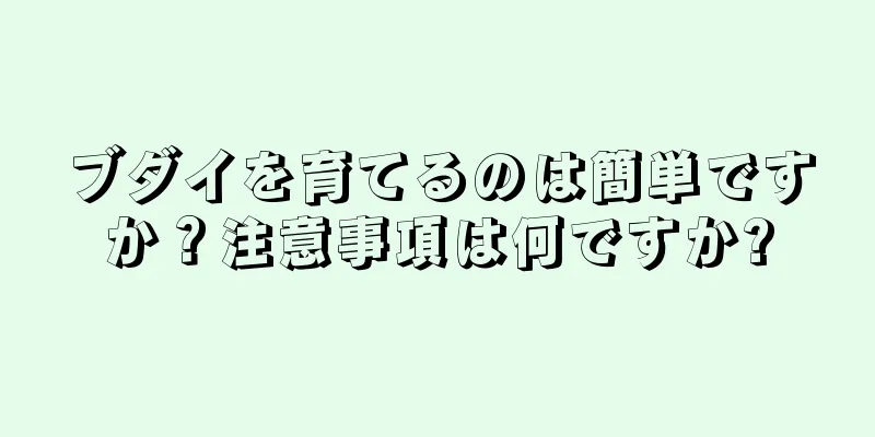 ブダイを育てるのは簡単ですか？注意事項は何ですか?