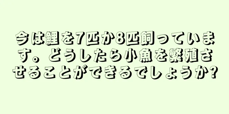 今は鯉を7匹か8匹飼っています。どうしたら小魚を繁殖させることができるでしょうか?