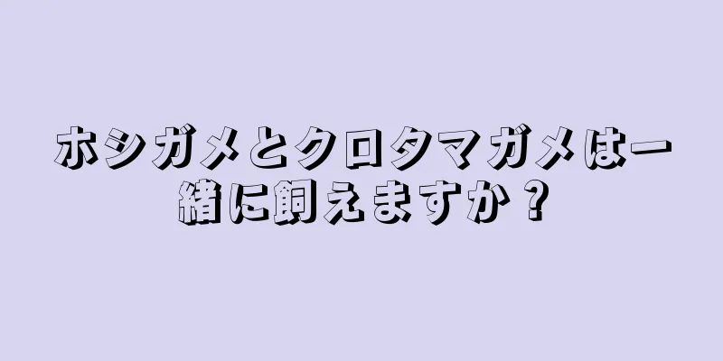 ホシガメとクロタマガメは一緒に飼えますか？