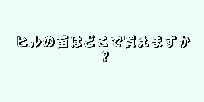 ヒルの苗はどこで買えますか？