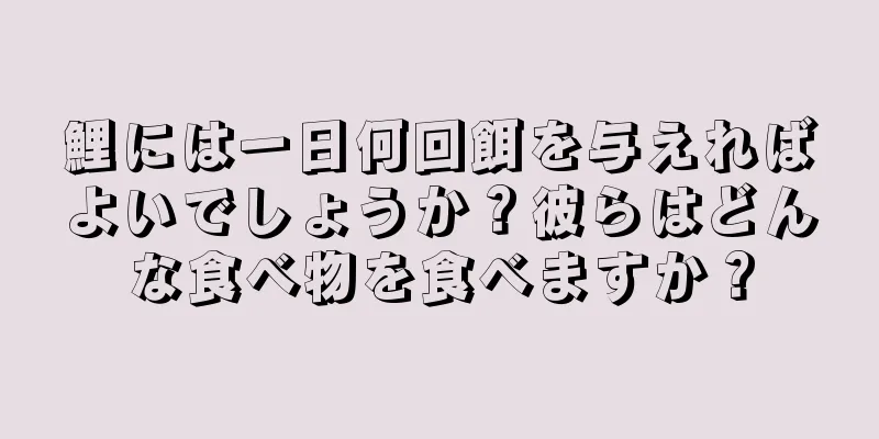 鯉には一日何回餌を与えればよいでしょうか？彼らはどんな食べ物を食べますか？
