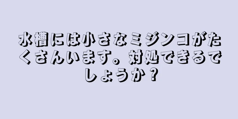 水槽には小さなミジンコがたくさんいます。対処できるでしょうか？
