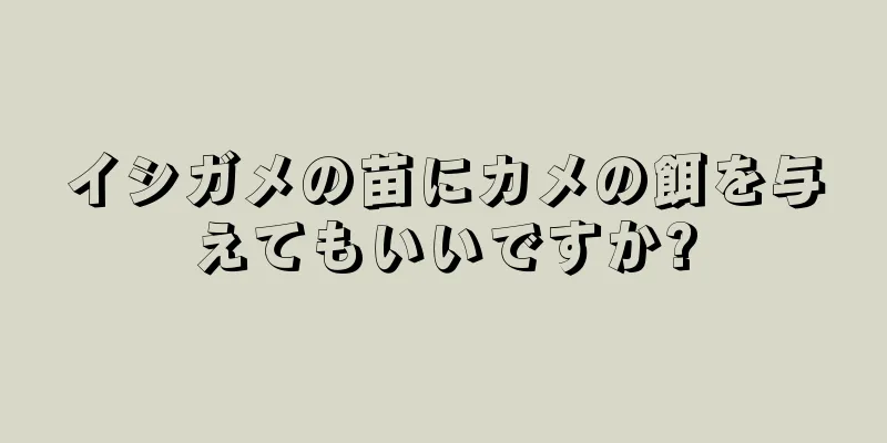 イシガメの苗にカメの餌を与えてもいいですか?