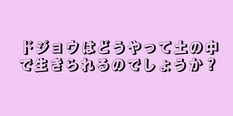 ドジョウはどうやって土の中で生きられるのでしょうか？
