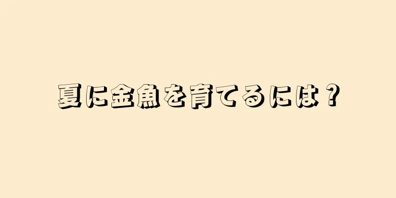 夏に金魚を育てるには？