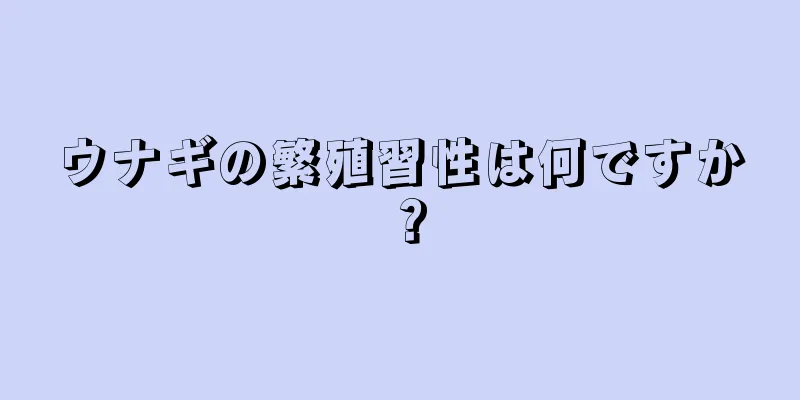 ウナギの繁殖習性は何ですか？