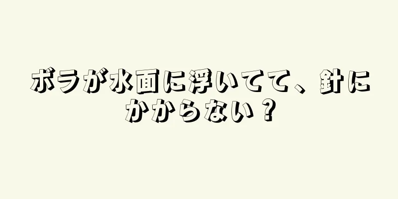 ボラが水面に浮いてて、針にかからない？