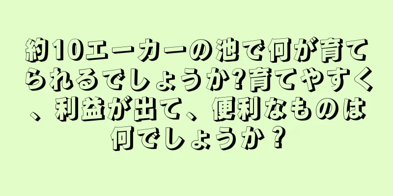 約10エーカーの池で何が育てられるでしょうか?育てやすく、利益が出て、便利なものは何でしょうか？