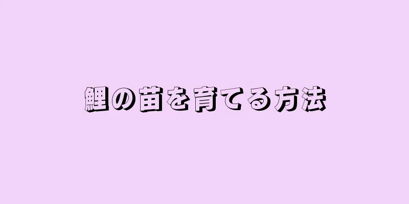 鯉の苗を育てる方法