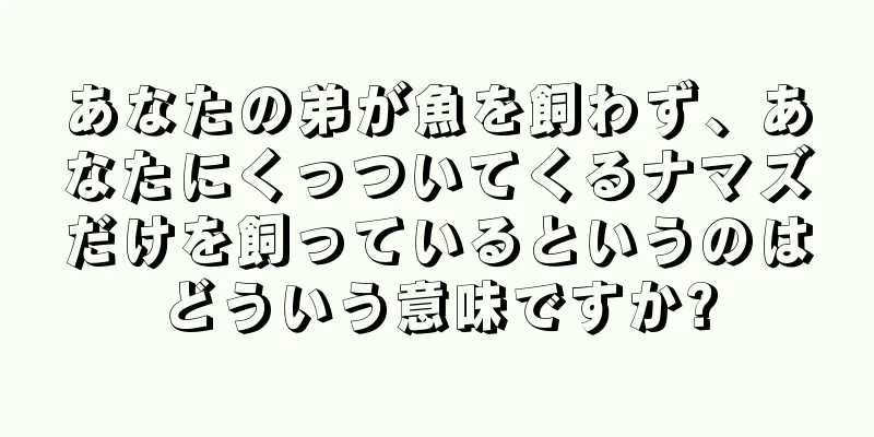 あなたの弟が魚を飼わず、あなたにくっついてくるナマズだけを飼っているというのはどういう意味ですか?