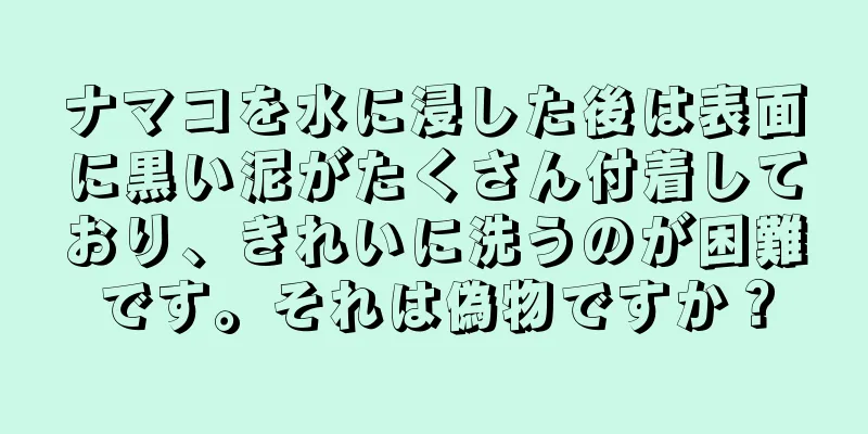 ナマコを水に浸した後は表面に黒い泥がたくさん付着しており、きれいに洗うのが困難です。それは偽物ですか？