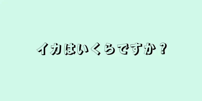 イカはいくらですか？