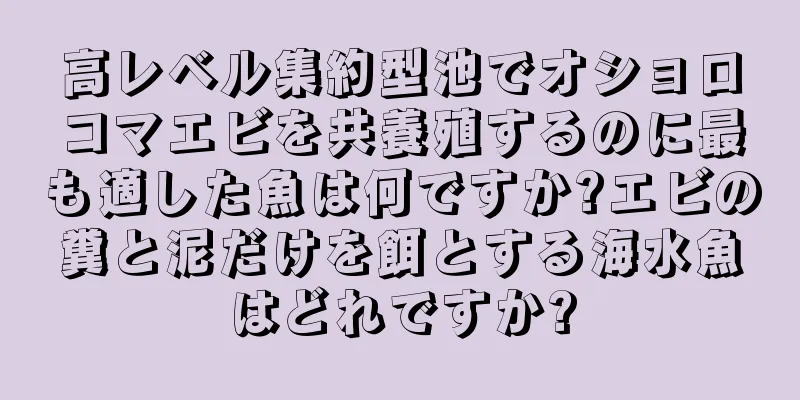 高レベル集約型池でオショロコマエビを共養殖するのに最も適した魚は何ですか?エビの糞と泥だけを餌とする海水魚はどれですか?