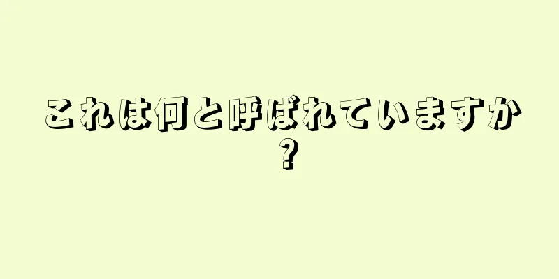 これは何と呼ばれていますか？