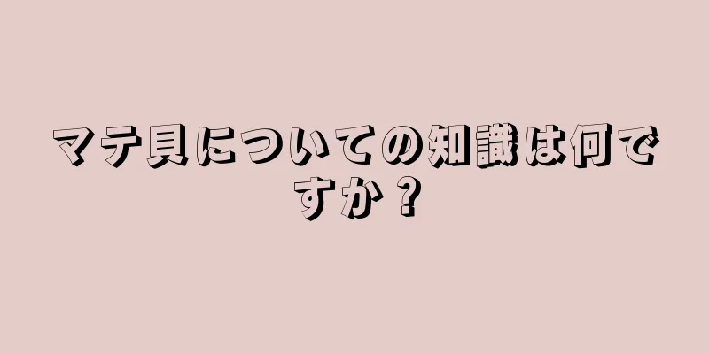 マテ貝についての知識は何ですか？