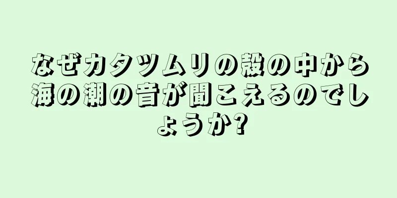 なぜカタツムリの殻の中から海の潮の音が聞こえるのでしょうか?