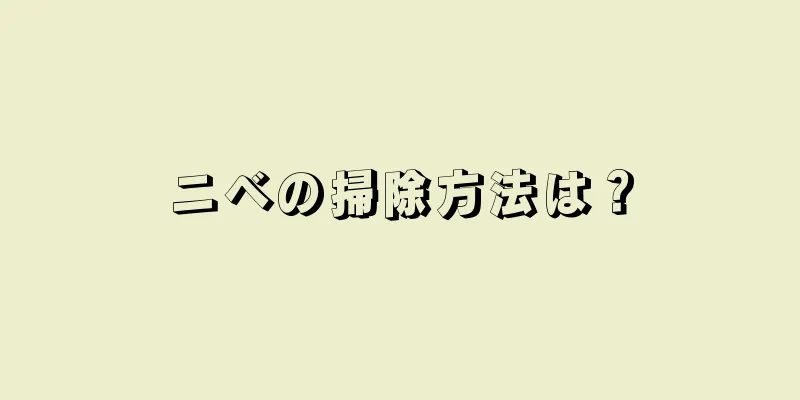 ニベの掃除方法は？