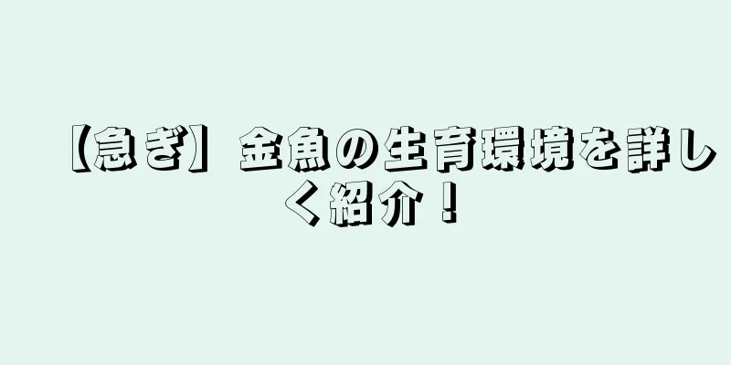 【急ぎ】金魚の生育環境を詳しく紹介！
