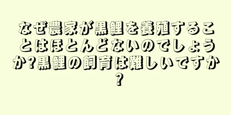 なぜ農家が黒鯉を養殖することはほとんどないのでしょうか?黒鯉の飼育は難しいですか？