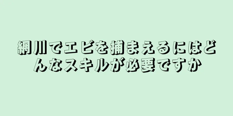 網川でエビを捕まえるにはどんなスキルが必要ですか