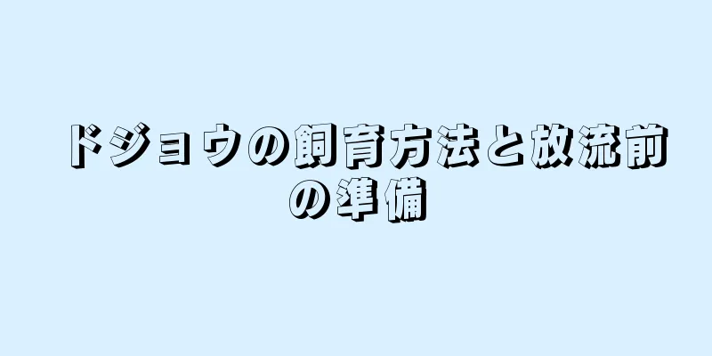 ドジョウの飼育方法と放流前の準備