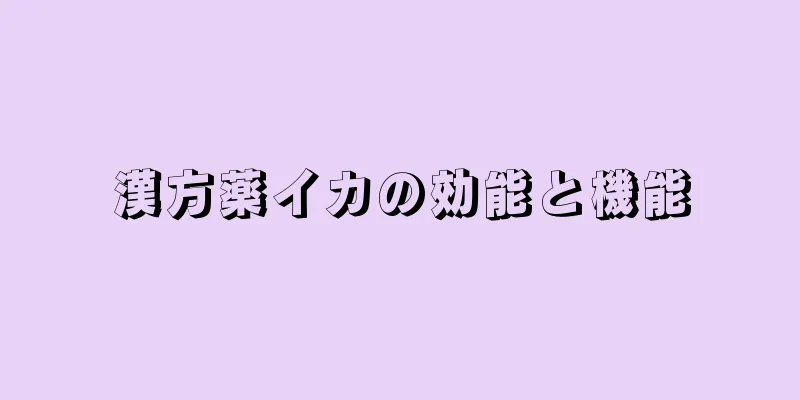 漢方薬イカの効能と機能