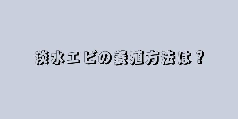 淡水エビの養殖方法は？