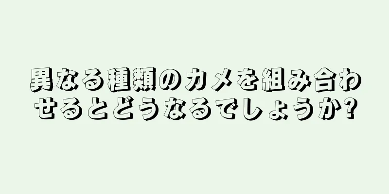 異なる種類のカメを組み合わせるとどうなるでしょうか?