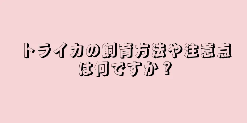 トライカの飼育方法や注意点は何ですか？