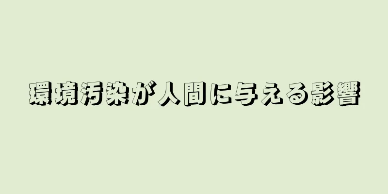 環境汚染が人間に与える影響