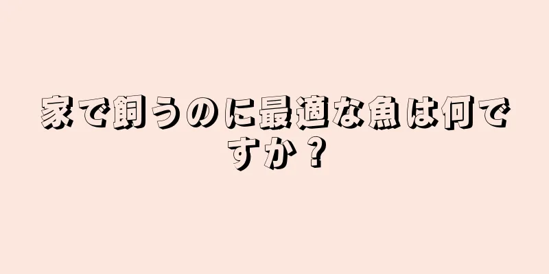 家で飼うのに最適な魚は何ですか？