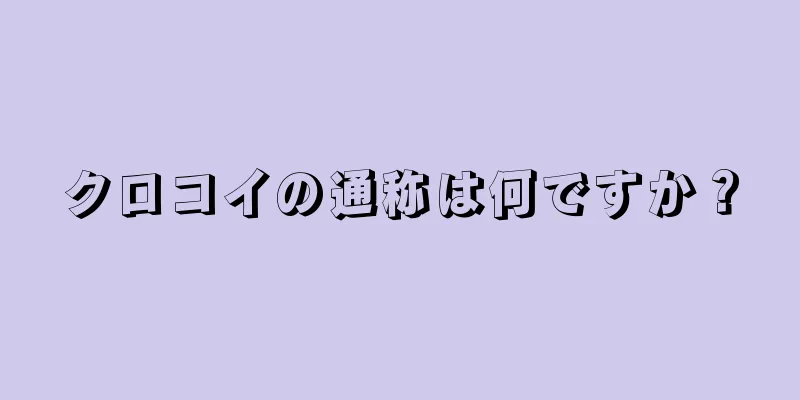 クロコイの通称は何ですか？