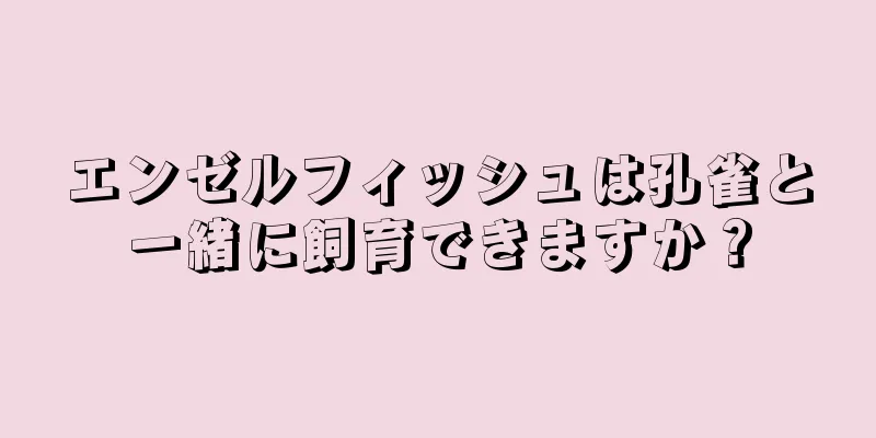 エンゼルフィッシュは孔雀と一緒に飼育できますか？