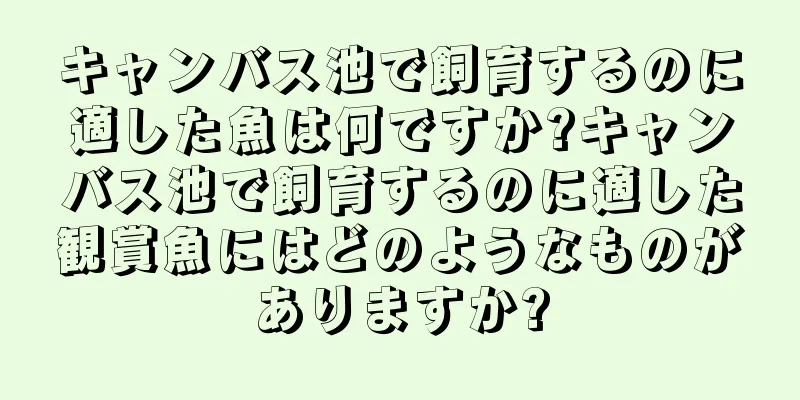 キャンバス池で飼育するのに適した魚は何ですか?キャンバス池で飼育するのに適した観賞魚にはどのようなものがありますか?