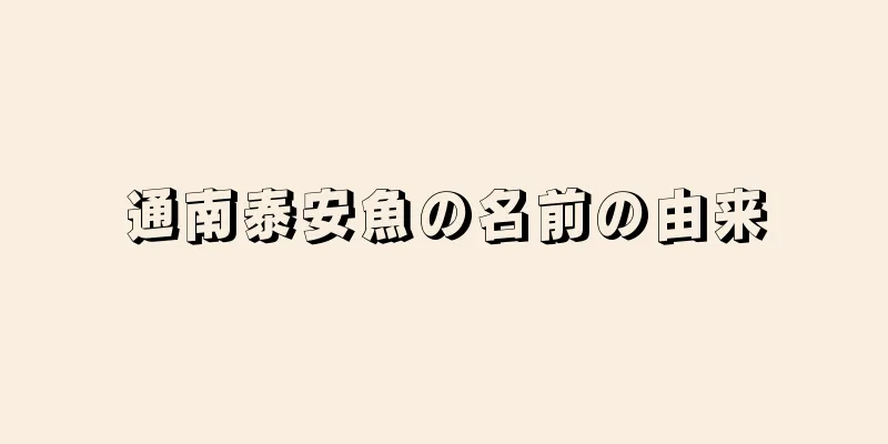 通南泰安魚の名前の由来