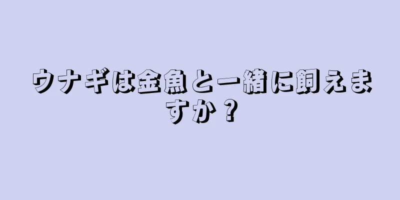 ウナギは金魚と一緒に飼えますか？